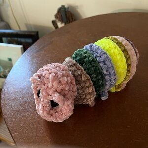 Velvet hand crochet caterpillar